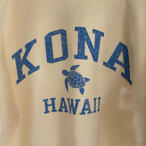Kona Hawaii Vintage Y2K Sweatshirt Yellow Blue Size Medium - Picture 3 of 5